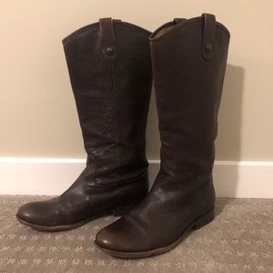 Frye Melissa Dark Brown Leather Tall Boots 9.5B